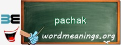 WordMeaning blackboard for pachak